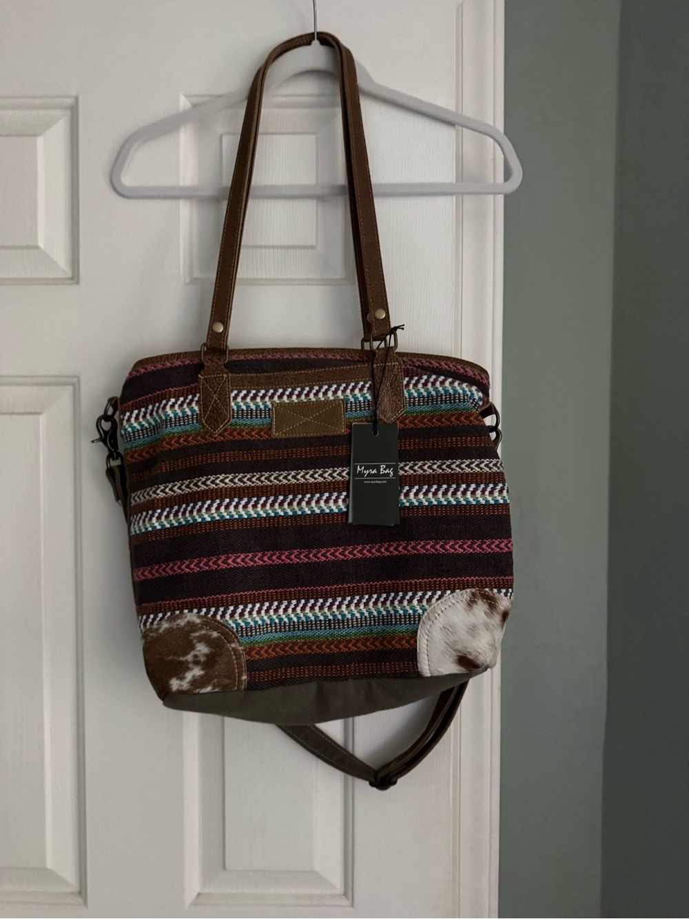 Myra Bag Brown Multicolor Striped Tote